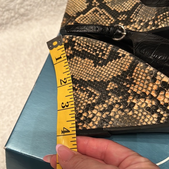 Nine West Freebornr Black Croc Design Wedge Heel - Picture 6 of 8